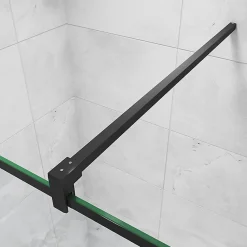 Pommeau De Douche, Flexible Et Barre De Douche|AICA Sanitaire Barre de stabilisation douche 90 cm alu noir - Verre 6-10 mm