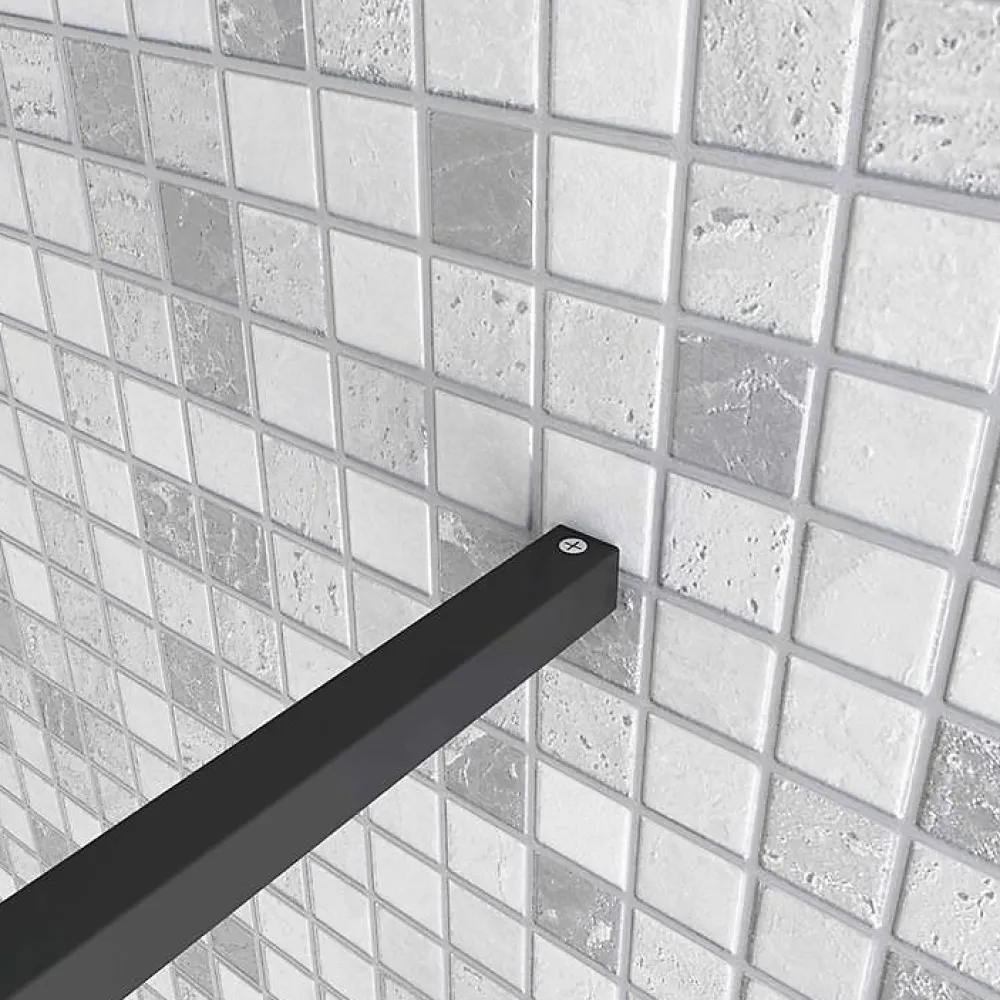Pommeau De Douche, Flexible Et Barre De Douche|AICA Sanitaire Barre de stabilisation douche 90 cm alu noir - Verre 6-10 mm