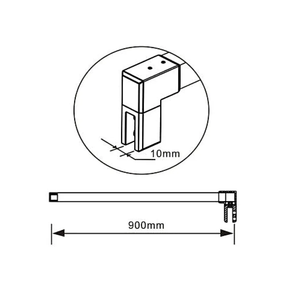 Pommeau De Douche, Flexible Et Barre De Douche|AICA Sanitaire Barre de stabilisation douche 90 cm alu noir - Verre 6-10 mm