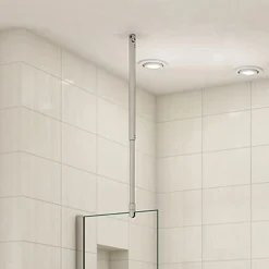 Pommeau De Douche, Flexible Et Barre De Douche|AICA Sanitaire Barre de stabilisation et fixation plafond pour paroi de douche - L 90-150cm - alu chrome - pour des verres de 6-10 mm