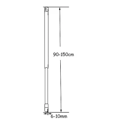Pommeau De Douche, Flexible Et Barre De Douche|AICA Sanitaire Barre de stabilisation et fixation plafond pour paroi de douche - L 90-150cm - alu chrome - pour des verres de 6-10 mm