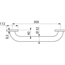 Barre D'Appui|Delabie Barre droite blanche - Diamètre 32 mm - entraxe 300 mm - Basic -