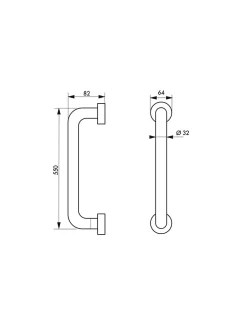 Barre D'Appui|Thirard Barre droite de maintien, inox 304, longueur 3550mm, diamètre 32mm, finition inox poli -