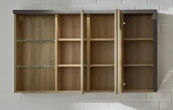 Armoire De Toilette|Trend Team BAY - Meuble salle de bain mélaminé. Armoire de toilette avec miroir. L - H - P : 123 - 71 - 18 cm
