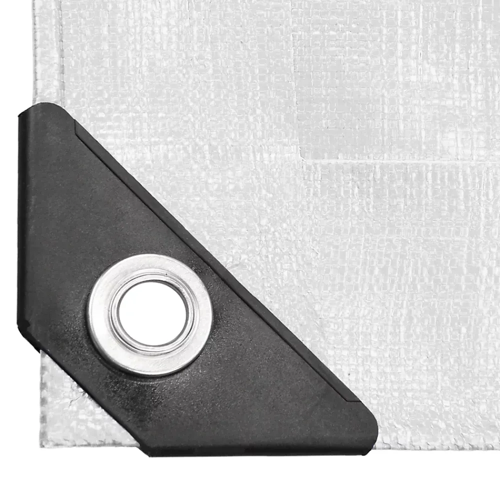 ECD Germany Bâche de couverture étanche protection en PE avec oeillets 6x12 m 260g/m² blanc