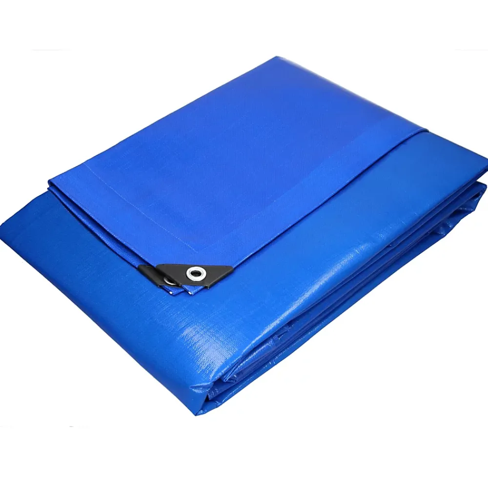 ECD Germany Bâche de couverture étanche protection en PE avec oeillets 3x5 m 180 g/m² bleu