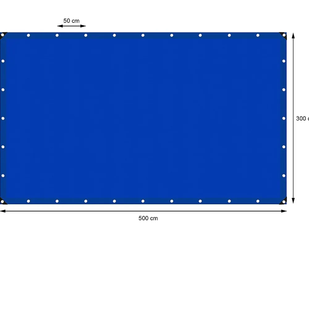 ECD Germany Bâche de couverture étanche protection en PE avec oeillets 3x5 m 180 g/m² bleu