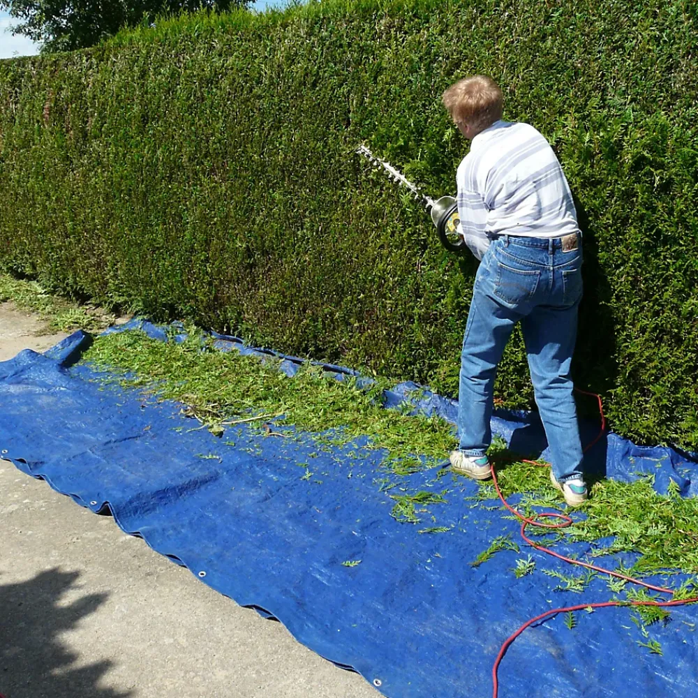 ECD Germany Bâche de couverture étanche protection en PE avec oeillets 3x5 m 180 g/m² bleu