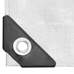 ECD Germany Bâche de couverture étanche protection en PE avec oeillets 8x10 m 260g/m² blanc