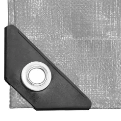 ECD Germany Bâche de couverture étanche protection en PE avec oeillets 6x8 m 260 g/m² gris