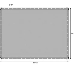 ECD Germany Bâche de couverture étanche protection en PE avec oeillets 6x8 m 260 g/m² gris
