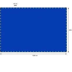 ECD Germany Bâche de couverture étanche protection en PE avec oeillets 8x12m 260 g/m² bleu