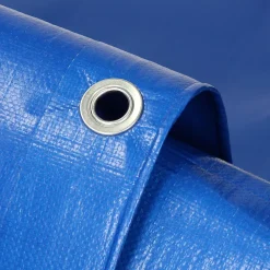 ECD Germany Bâche de couverture étanche protection en PE avec oeillets 6x10 m 180 g/m² bleu