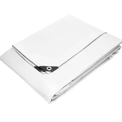 ECD Germany Bâche de couverture étanche protection en PE avec oeillets 3x5 m 260g/m² blanc