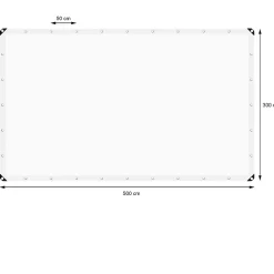 ECD Germany Bâche de couverture étanche protection en PE avec oeillets 3x5 m 260g/m² blanc