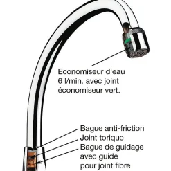 Accessoire De Robinet|Delabie Bec par dessus - F 1/2' - 200 mm - Avec aérateur -
