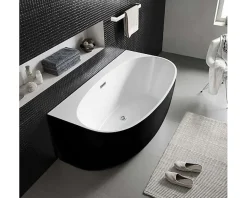 Sanita BELINA - Baignoire semi-ilot - Noir - 88x169x58cm
