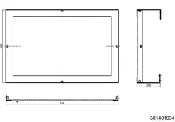 Miroir Simple|Bemeta HELP Miroir mural PMR portrait ou paysage 60x40cm, Acier inoxydable, Blanc (301401034)