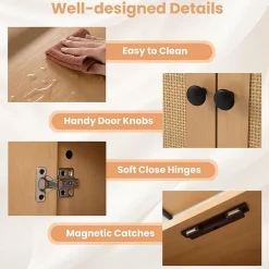 Giantex Bibliotheque avec 4 Niveaux d'Étagères Ouvertes en Bois,avec Cadre Métallique et Armoire 2 Niveaux, pour Salon, Chambre, Cuisine