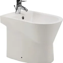 Bidet|Sanindusa Bidet à poser au sol céramique traditionnelle UrbY 55x35 blanc (robinet et vidage non inclus)