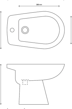 GoodHome Bidet à poser, H.38 x l.35,5 cm, blanc, Baciu