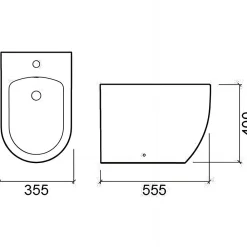Bidet|Sanindusa Bidet compact a poser au sol Sanibold blanc (robinet et vidage non inclus)