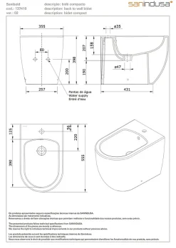Bidet|Sanindusa Bidet compact a poser au sol Sanibold blanc (robinet et vidage non inclus)