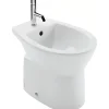 Sanindusa Bidet compact gain de place Easy céramique traditionnelle a poser au sol blanc