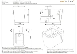 Sanindusa Bidet céramique Advance a poser au sol avec trous pour abattant blanc (abattant, robinet et vidage non inclus)