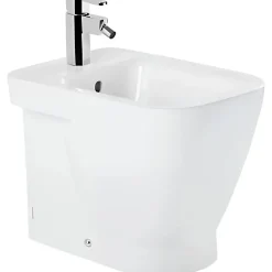Bidet|Sanindusa Bidet céramique traditionnelle Look a poser au sol blanc (robinet et vidage non inclus)