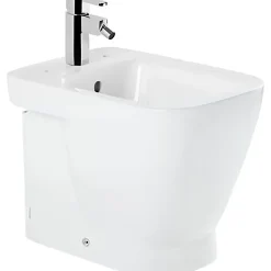 Bidet|Sanindusa Bidet céramique traditionnelle Look avec trous pour abattant blanc (abattant, robinet et vidage non inclus)