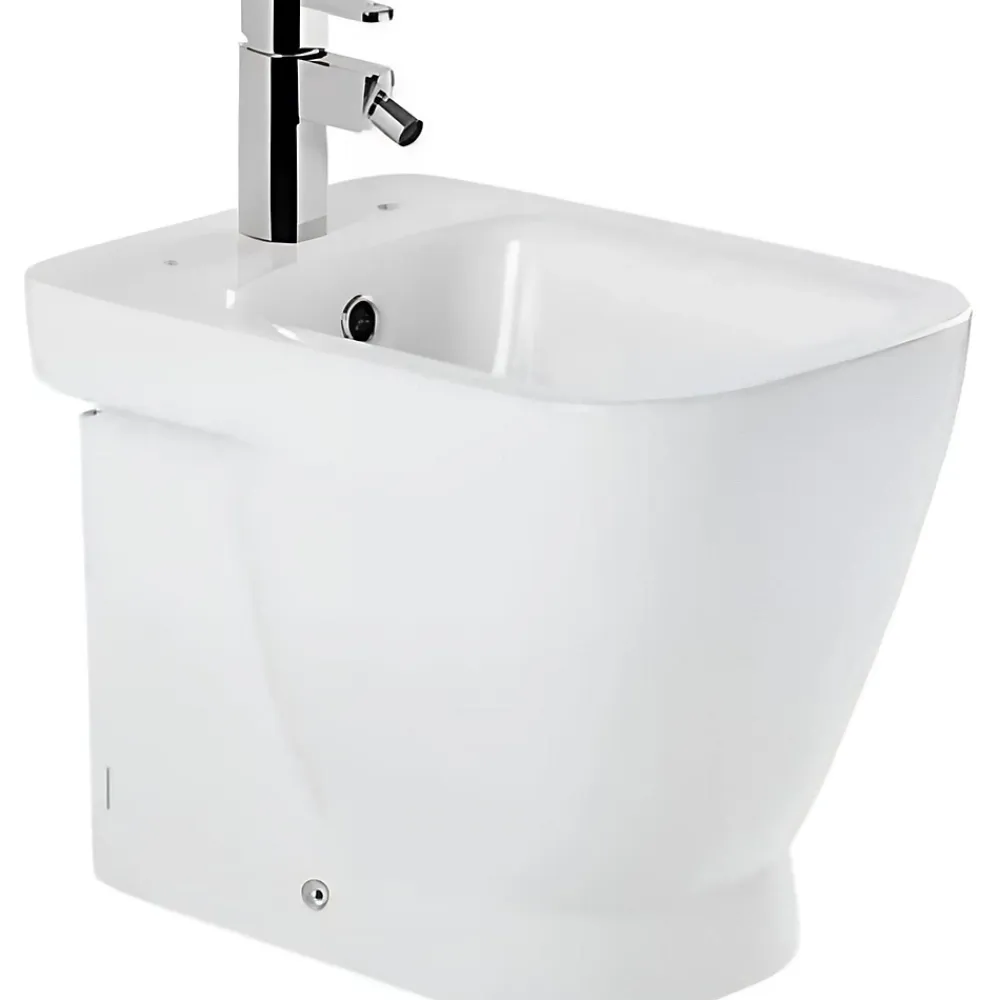 Bidet|Sanindusa Bidet céramique traditionnelle Look avec trous pour abattant blanc (abattant, robinet et vidage non inclus)