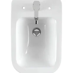 Bidet|Sanindusa Bidet céramique traditionnelle Look avec trous pour abattant blanc (abattant, robinet et vidage non inclus)