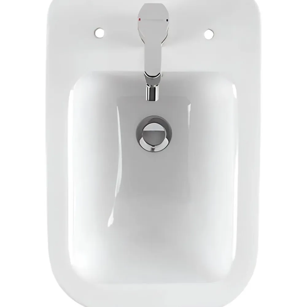 Bidet|Sanindusa Bidet céramique traditionnelle Look avec trous pour abattant blanc (abattant, robinet et vidage non inclus)