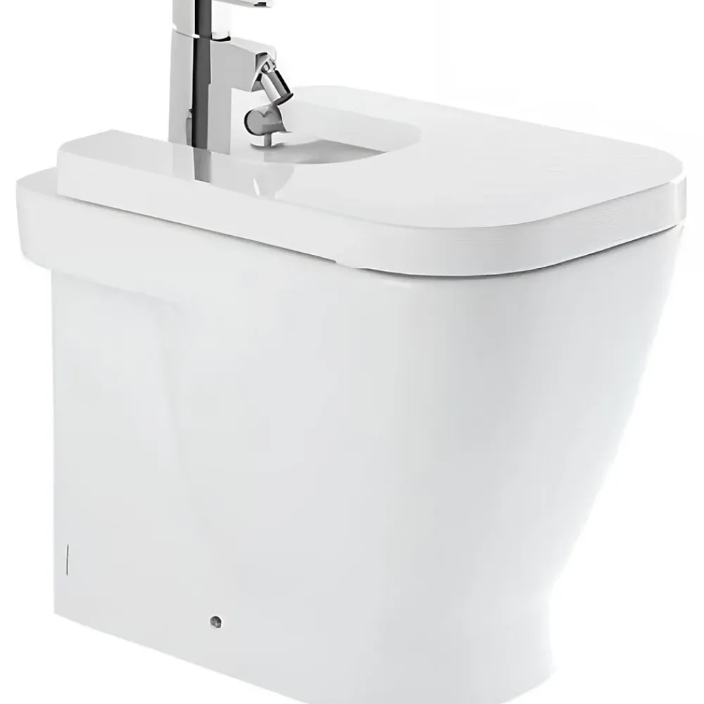 Bidet|Sanindusa Bidet céramique traditionnelle Look avec trous pour abattant blanc (abattant, robinet et vidage non inclus)