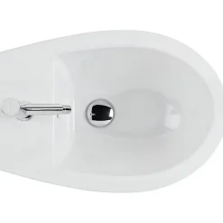 Sanindusa Bidet Easy céramique traditionnelle pose au sol avec trous pour abattant blanc