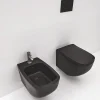 Wc Suspendu|Kiamami Valentina Bidet Et Toilettes Suspendus En Céramique Noir Mat Mozart