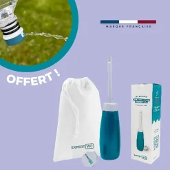 Expert Bidet Portable pour Toilette Intime avec deux embouts ajustables - Marque Française - 400 ml - Douchette de Voyage - WC