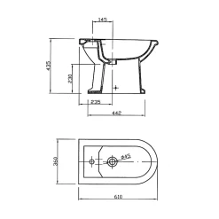 Bidet|Planète Bain Bidet rétro à poser blanc Ramses