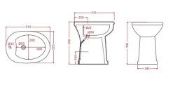 Goman Srl Bidet surélevé céramique ALTO 3 - Blanc - Hauteur 50 cm - Profondeur : 51 cm - Largeur : 37,5 cm