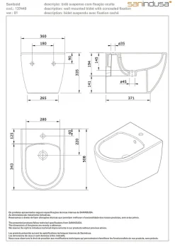 Bidet|Sanindusa Bidet suspendu céramique traditionnelle Sanibold 50 fixation cachée blanc mat