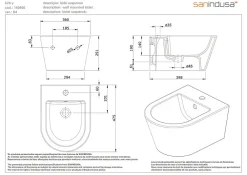 Sanindusa Bidet suspendu céramique traditionnelle UrbY blanc