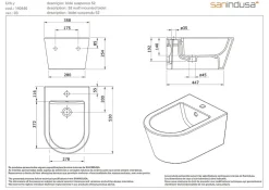 Bidet|Sanindusa Bidet suspendu céramique traditionnelle 52 UrbY blanc