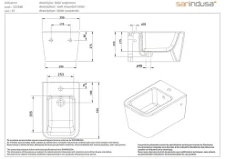 Sanindusa Bidet suspendu céramique traditionnelle Advance blanc