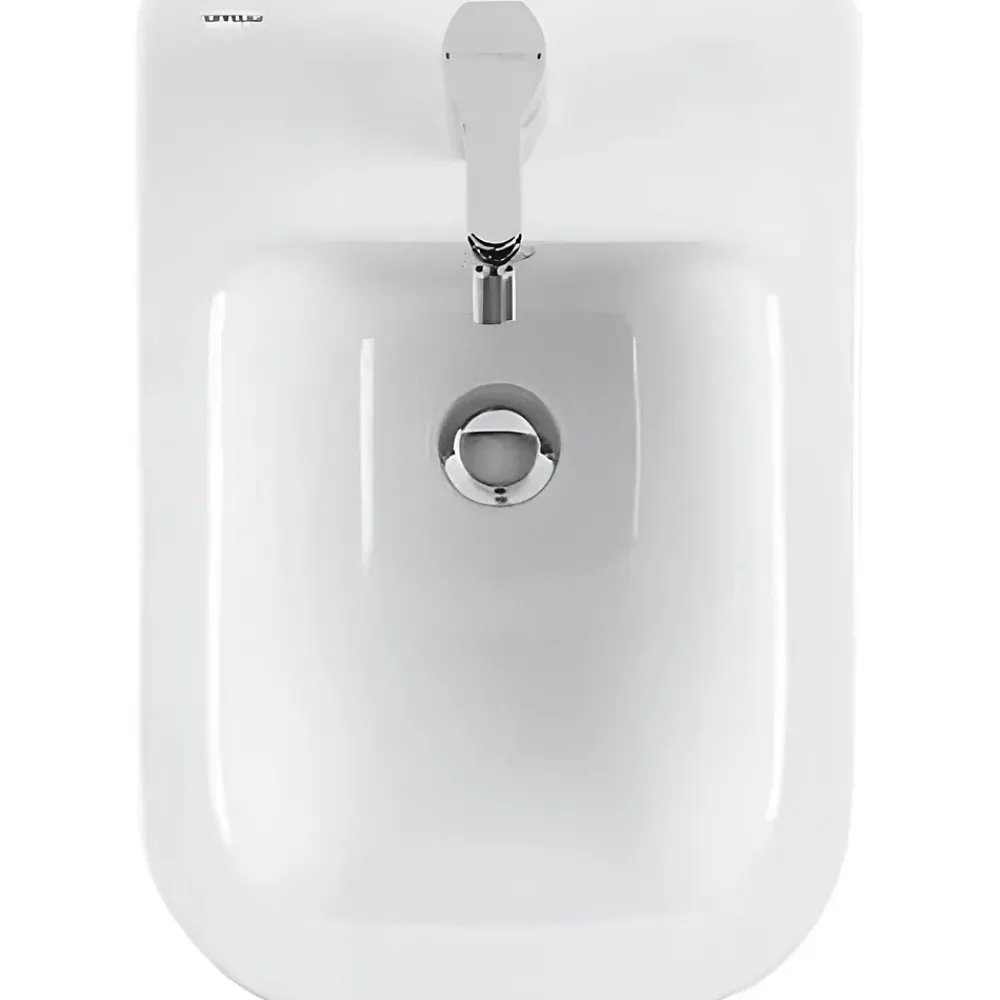 Sanindusa Bidet suspendu céramique traditionnelle Look 50x35 blanc (robinet et vidage non inclus)