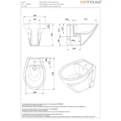 Bidet|Sanindusa Bidet suspendu céramique traditionnelle Cetus blanc