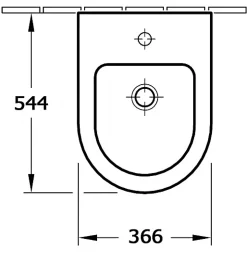 Bernstein Bidet suspendu de qualité supérieure CH2019V - Sans siphon, Avec bonde Pop Up, Avec robinet 1238C