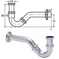 Bidet|Bernstein Bidet suspendu de qualité supérieure CH2019V - Avec siphon, Sans bonde Pop Up, Avec robinet 1238C
