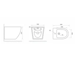 Bidet|Kiamami Valentina Bidet Suspendu Rond Blanc En Céramique Avec Évacuation Murale - Folk