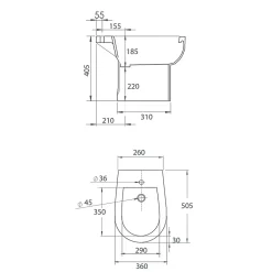 Bidet|Kiamami Valentina Bidet Traditionnel Avec Évacuation Au Sol En Céramique Blanche - Cipro
